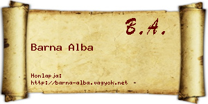 Barna Alba névjegykártya